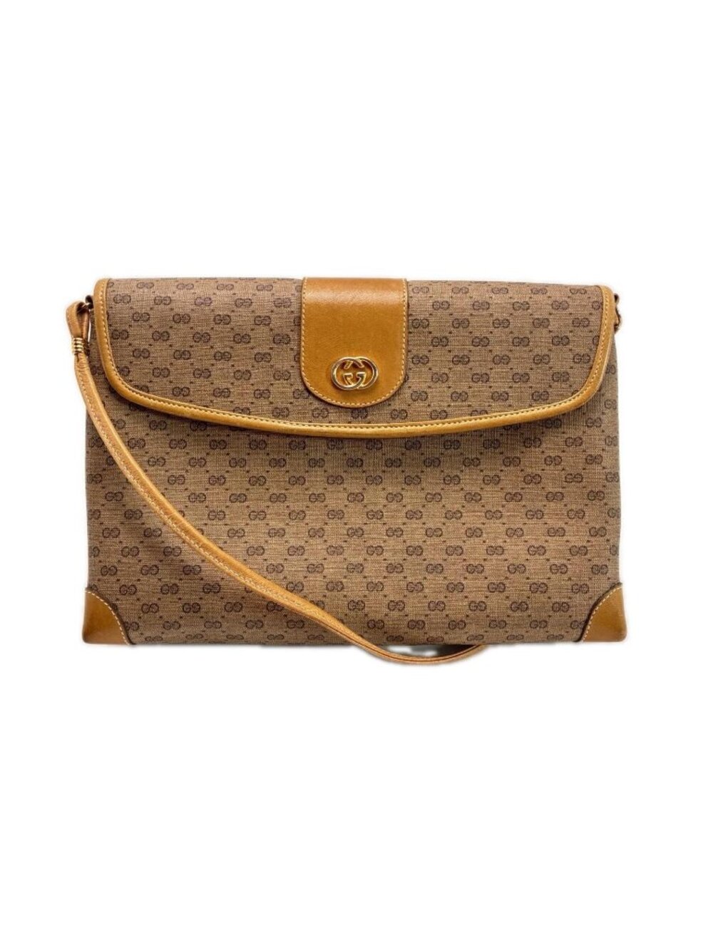 Gucci Shoulder Bag Micro GG Leather Gold